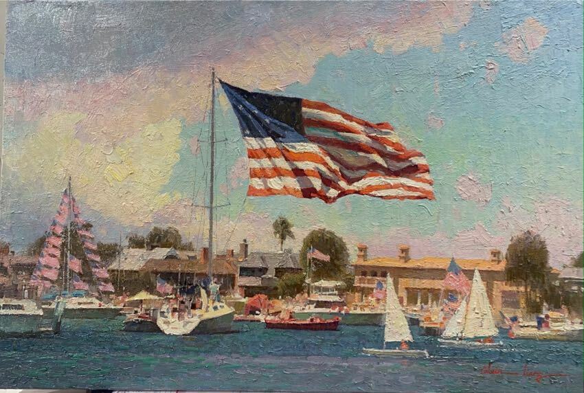 View of Newport 20 x 30 Oil by Calvin Liang