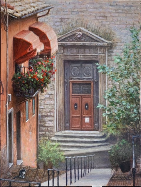 Perugia Pathway 12" x 9" Acrylic George Lockwood