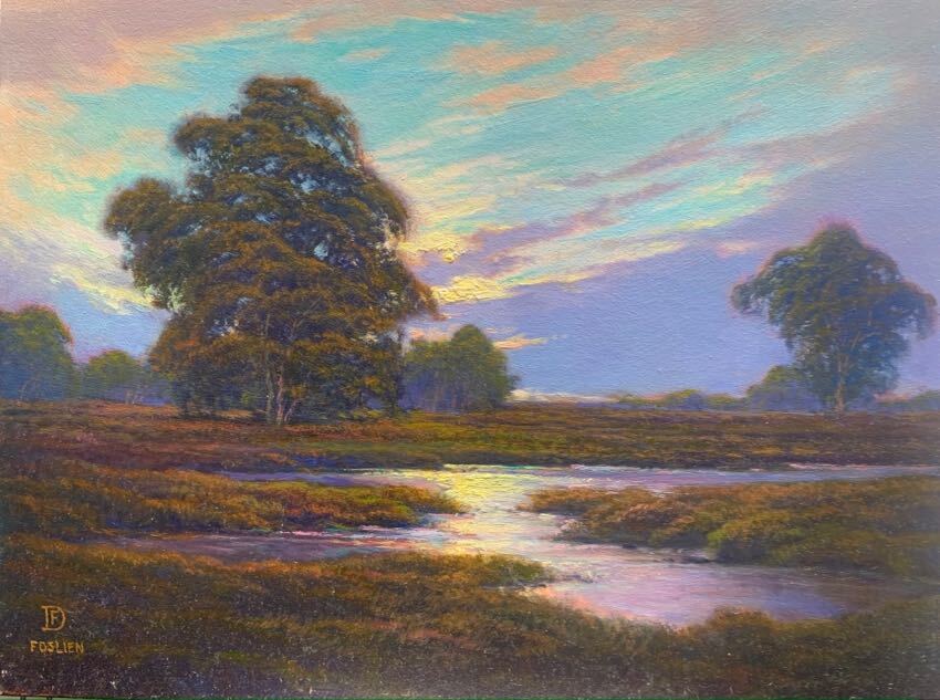 River Sunset 9x12 by Dirk Foslien